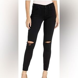 PAIGE Black Ripped Skinny Jeans